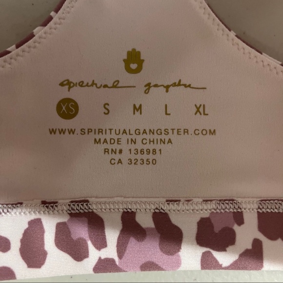 Spiritual Gangster Studio T Back Sports Bra Desert Leopard Print Size XS - Picture 8 of 10